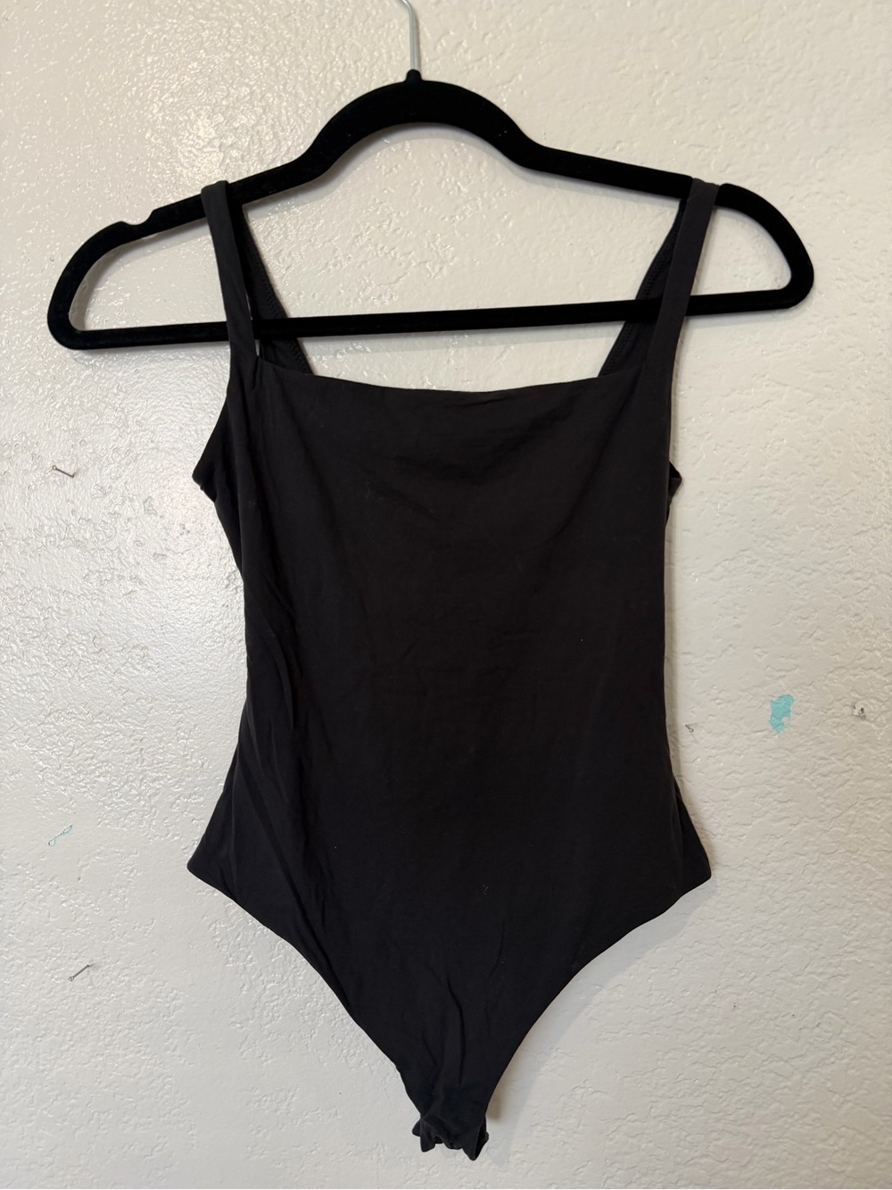 SKIMS Black Square Neck Sleeveless Bodysuit